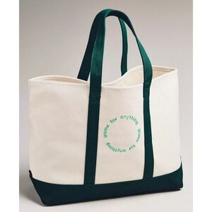 Anthropologie Canvas Tote Bag Large Daily Practice Game Pickeball Gym Beach Boat